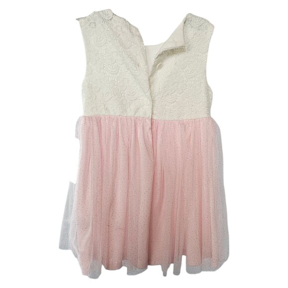 Childs White/Pink Sparkle Dress - Picture 2 of 4